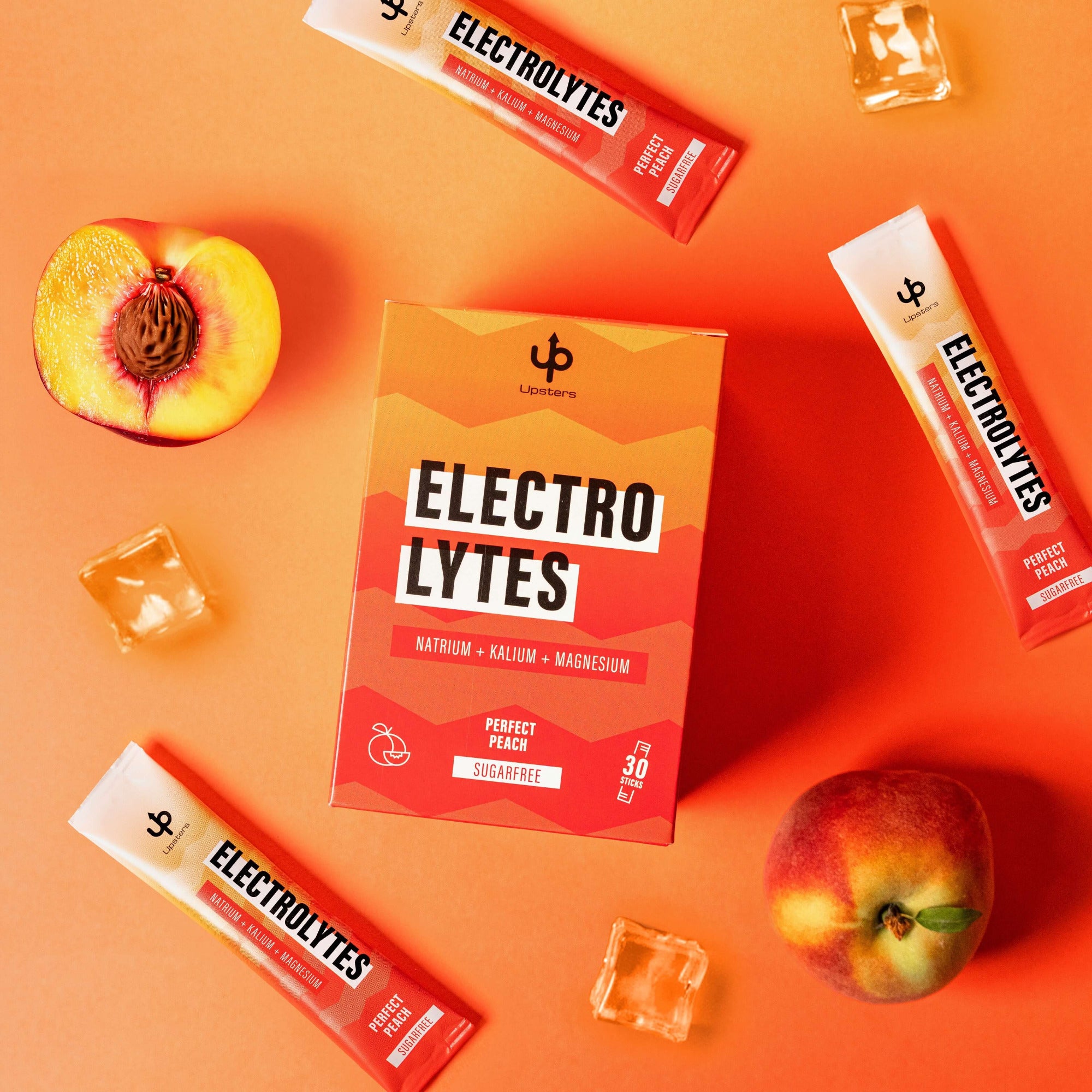 Upsters Electrolytes Bundle mit Flasche – Perfect Peach & Sweet Strawberry