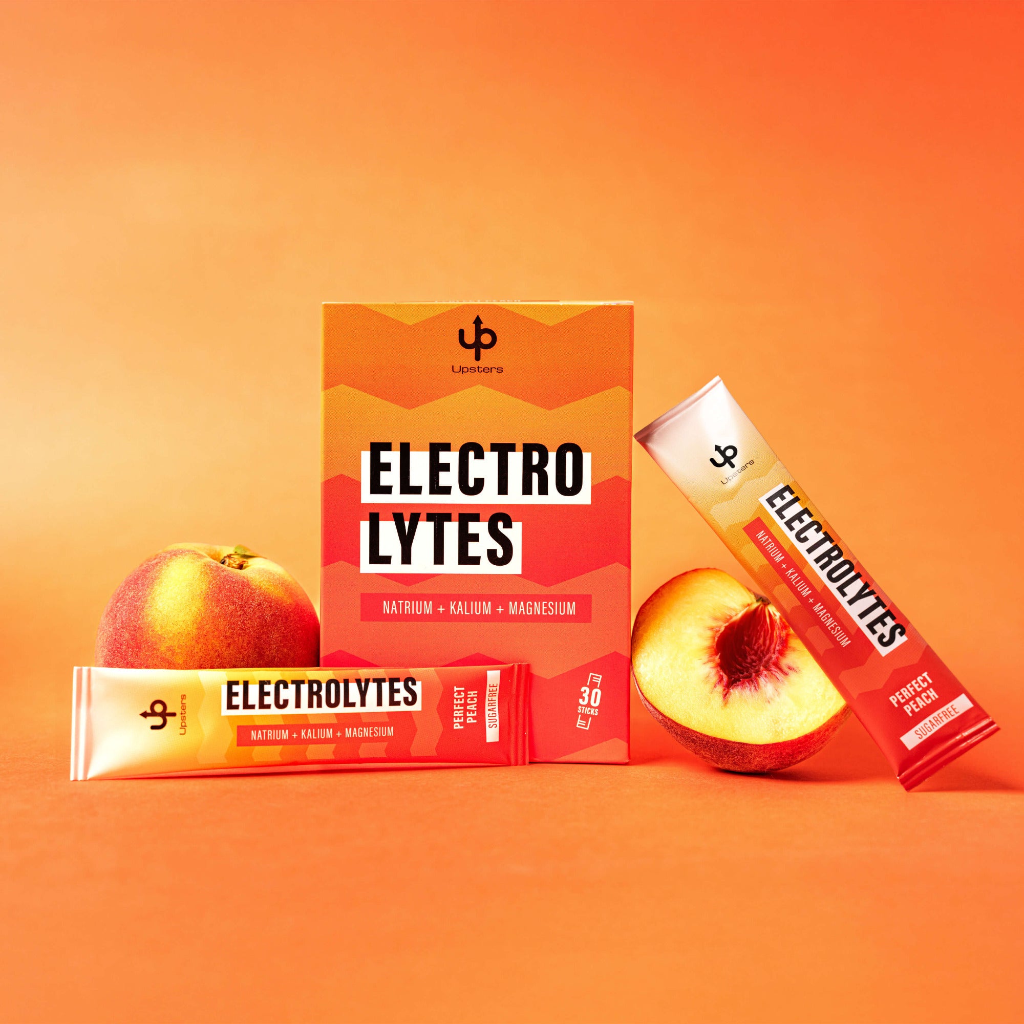 Upsters Electrolytes Bundle mit Flasche – Perfect Peach & Sweet Strawberry