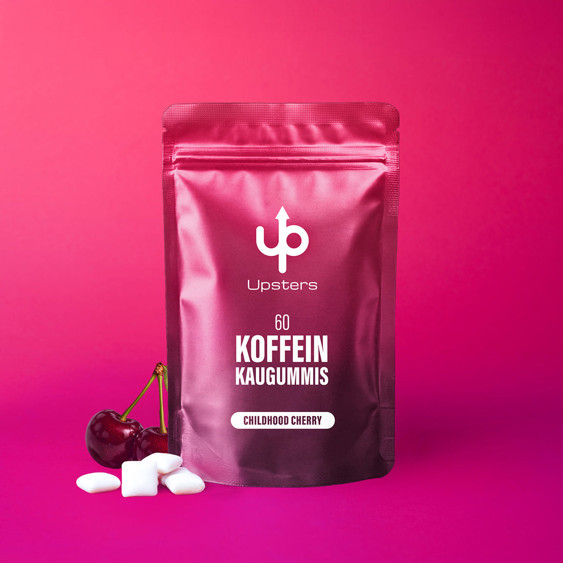 Koffein Kaugummi Childhood Cherry– 52 mg Koffein, vegan, zuckerfrei - Refillpack